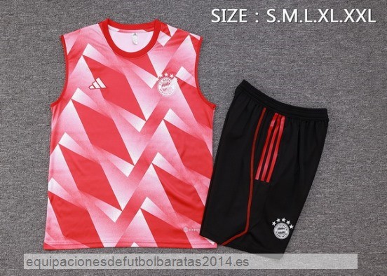 Nuevo Entrenamiento Sin Mangas Conjunto Completo Bayern Munich 23/24 Rojo Blanco Negro Baratas